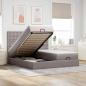 Preview: ARDEBO.de - Ottoman-Bett mit Matratzen Taupe 180x200 cm Stoff