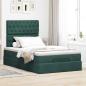 Preview: Ottoman-Bett mit Matratzen Dunkelgrün 120x190 cm Samt