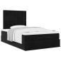 Preview: Ottoman-Bett mit Matratzen Schwarz 120x190 cm Samt