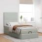 Preview: Ottoman-Bett mit Matratzen Hellgrau 90x190 cm Samt