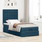 Preview: Ottoman-Bett mit Matratzen Dunkelblau 90x190 cm Samt
