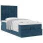 Preview: Ottoman-Bett mit Matratzen Dunkelblau 90x190 cm Samt