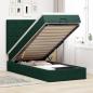 Preview: ARDEBO.de - Ottoman-Bett mit Matratzen & LEDs Dunkelgrün 90x190 cm Samt