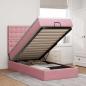 Preview: ARDEBO.de - Ottoman-Bett mit Matratzen & LEDs Rosa 80x200 cm Samt