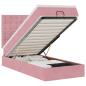 Preview: Ottoman-Bett mit Matratzen & LEDs Rosa 80x200 cm Samt