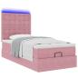 Preview: Ottoman-Bett mit Matratzen & LEDs Rosa 80x200 cm Samt
