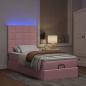 Preview: Ottoman-Bett mit Matratzen & LEDs Rosa 80x200 cm Samt