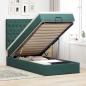 Preview: ARDEBO.de - Ottoman-Bett mit Matratzen & LEDs Dunkelgrün 90x190 cm Samt