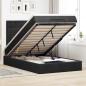 Preview: ARDEBO.de - Ottoman-Bett mit Matratzen & LEDs Schwarz 120x190 cm Samt
