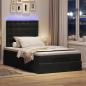 Preview: Ottoman-Bett mit Matratzen & LEDs Schwarz 120x190 cm Samt