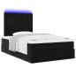 Preview: Ottoman-Bett mit Matratzen & LEDs Schwarz 120x190 cm Samt