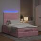 Preview: Ottoman-Bett mit Matratzen & LEDs Rosa 120x190 cm Samt