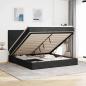 Preview: ARDEBO.de - Ottoman-Bett mit Matratzen & LEDs Schwarz 200x200 cm Samt