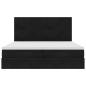 Preview: Ottoman-Bett mit Matratzen & LEDs Schwarz 200x200 cm Samt