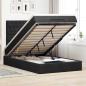 Preview: ARDEBO.de - Ottoman-Bett mit Matratzen & LEDs Schwarz 120x190 cm Samt