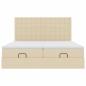 Preview: Ottoman-Bett mit Matratzen & LEDs Creme 180x200 cm Stoff