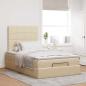 Preview: Ottoman-Bett mit Matratze Creme 120x190 cm Stoff