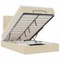 Preview: Ottoman-Bett mit Matratze & LEDs Creme 120x190 cm Stoff
