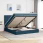 Preview: ARDEBO.de - Ottoman-Bett mit Matratzen Dunkelblau 200x200 cm Samt