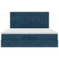 Preview: Ottoman-Bett mit Matratzen Dunkelblau 200x200 cm Samt