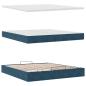 Preview: Ottoman-Bett mit Matratzen Dunkelblau 200x200 cm Samt