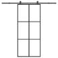 Preview: ARDEBO.de - Schiebetür mit Beschlag 90x205 cm ESG-Glas & Aluminium