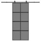 Preview: Schiebetür mit Beschlag 90x205 cm Hartglas und Aluminium
