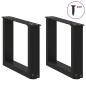 Preview: Couchtischbeine U-Form 2 Stk. Schwarz 40x(30-31) cm Stahl