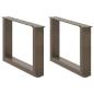Preview: Couchtischbeine U-Form 2 Stk. Naturstahl 50x(30-31) cm Stahl