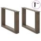 Preview: Couchtischbeine U-Form 2 Stk. Naturstahl 50x(30-31) cm Stahl