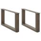 Preview: Couchtischbeine U-Form 2 Stk. Naturstahl 70x(30-31) cm Stahl