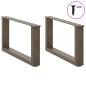 Preview: Couchtischbeine U-Form 2 Stk. Naturstahl 70x(30-31) cm Stahl