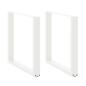 Preview: ARDEBO.de - Esstischbeine U-Form 2 Stk. Weiß 90x(72-73) cm Stahl