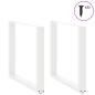 Preview: Esstischbeine U-Form 2 Stk. Weiß 90x(72-73) cm Stahl