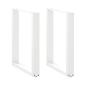 Preview: ARDEBO.de - Esstischbeine U-Form 2 Stk. Weiß 70x(72-73) cm Stahl