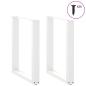 Preview: Esstischbeine U-Form 2 Stk. Weiß 70x(72-73) cm Stahl