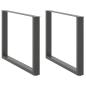 Preview: Esstischbeine U-Form 2 Stk. Anthrazit 100x(72-73) cm Stahl