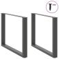 Preview: Esstischbeine U-Form 2 Stk. Anthrazit 100x(72-73) cm Stahl