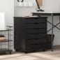 Preview: ARDEBO.de - Rollschrank mit Schubladen MOSS Schwarz Massivholz Kiefer
