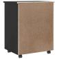 Preview: Rollschrank mit Schubladen MOSS Schwarz Massivholz Kiefer