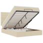 Preview: Ottoman-Bett mit Matratze & LEDs Creme 140x190 cm Stoff