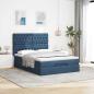 Preview: Ottoman-Bett mit Matratze Blau 140x190 cm Stoff