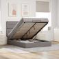 Preview: ARDEBO.de - Ottoman-Bett mit Matratze Taupe 140x190 cm Stoff