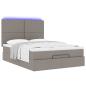 Preview: Ottoman-Bett mit Matratze & LEDs Taupe 140x190 cm Stoff
