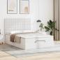 Preview: Ottoman-Bett mit Matratze Weiß 140x190 cm Kunstleder