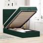 Preview: ARDEBO.de - Ottoman-Bett mit Matratzen & LEDs Dunkelgrün 80x200 cm Samt