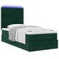 Preview: Ottoman-Bett mit Matratzen & LEDs Dunkelgrün 80x200 cm Samt