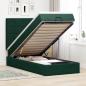 Preview: ARDEBO.de - Ottoman-Bett mit Matratzen & LEDs Dunkelgrün 80x200 cm Samt