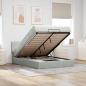 Preview: ARDEBO.de - Ottoman-Bett mit Matratze Hellgrau 140x190 cm Samt