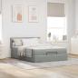 Preview: Ottoman-Bett mit Matratze Hellgrau 140x190 cm Samt